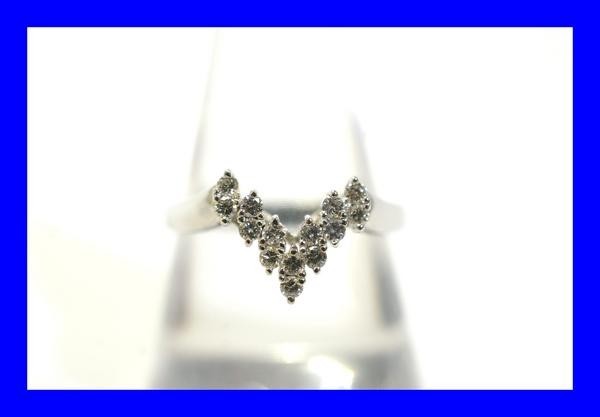 【値下げ】 ○新品同様 REJ9 4.7g リング 指輪 0.29ct ダイヤ Pt900 プラチナ プラチナ台