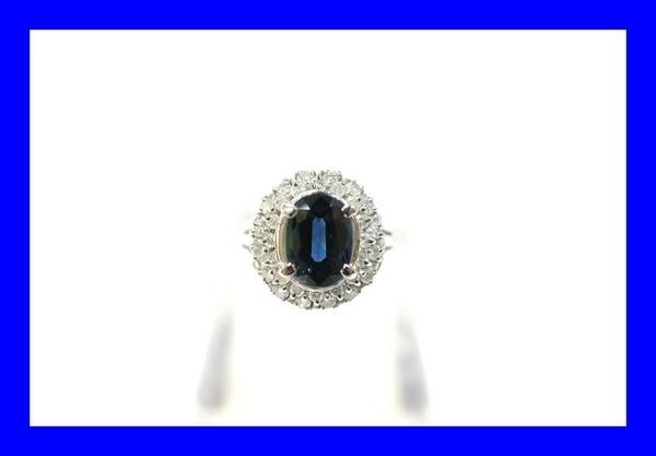 ○新品同様 プラチナ Pt900 サファイア 1.16ct ダイヤ 0.23ct 指輪 リング 3.4g RDM7_画像1