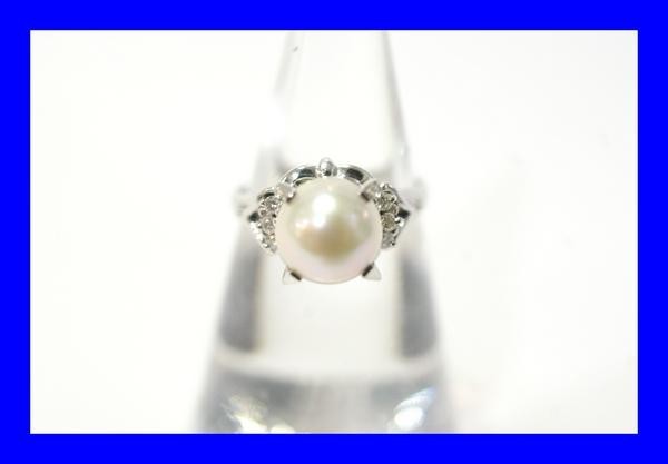 女性が喜ぶ♪ ○新品同様 パール RDS9 4.6g リング 指輪 0.07ct ダイヤ