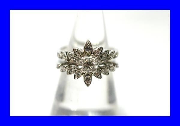 ○新品同様 プラチナ Pt950 ダイヤ 0.22ct 指輪 リング 9.7g REM1_画像1