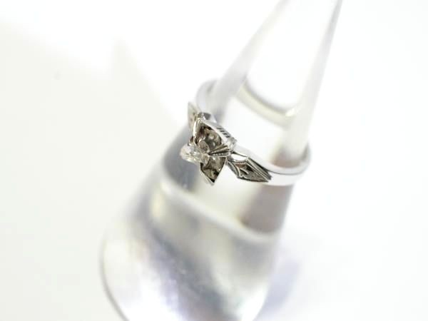 ○新品同様 ホワイトゴールド K14WG ダイヤ 0.14ct 指輪 リング 2.2g R0043_画像2