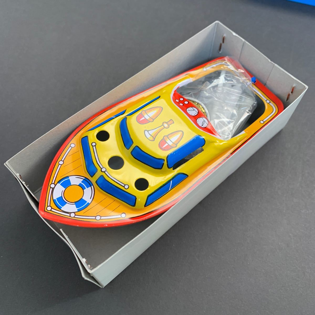 新品 ポンポン丸 懐かし玩具 おもちゃ ブリキ 昭和レトロ バーコード無し 当時物 日本製 ポンポン船 未使用 ビンテージ toy boatの画像2