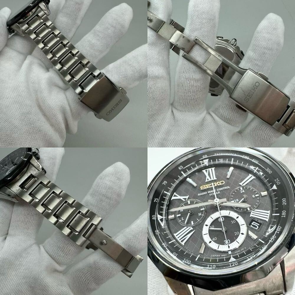 SEIKO BRIGHTZ セイコー ブライツ 腕時計 クロノグラフ ソーラー電波 8B82-0AD0 10気圧防水_画像8