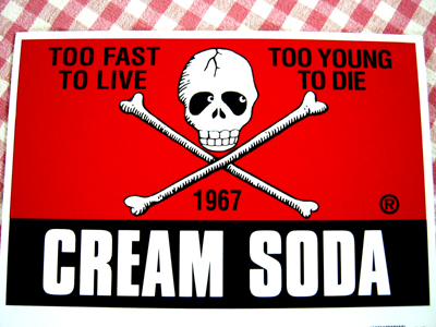 * extra-large cream soda sticker * bow nti rockabilly punk 