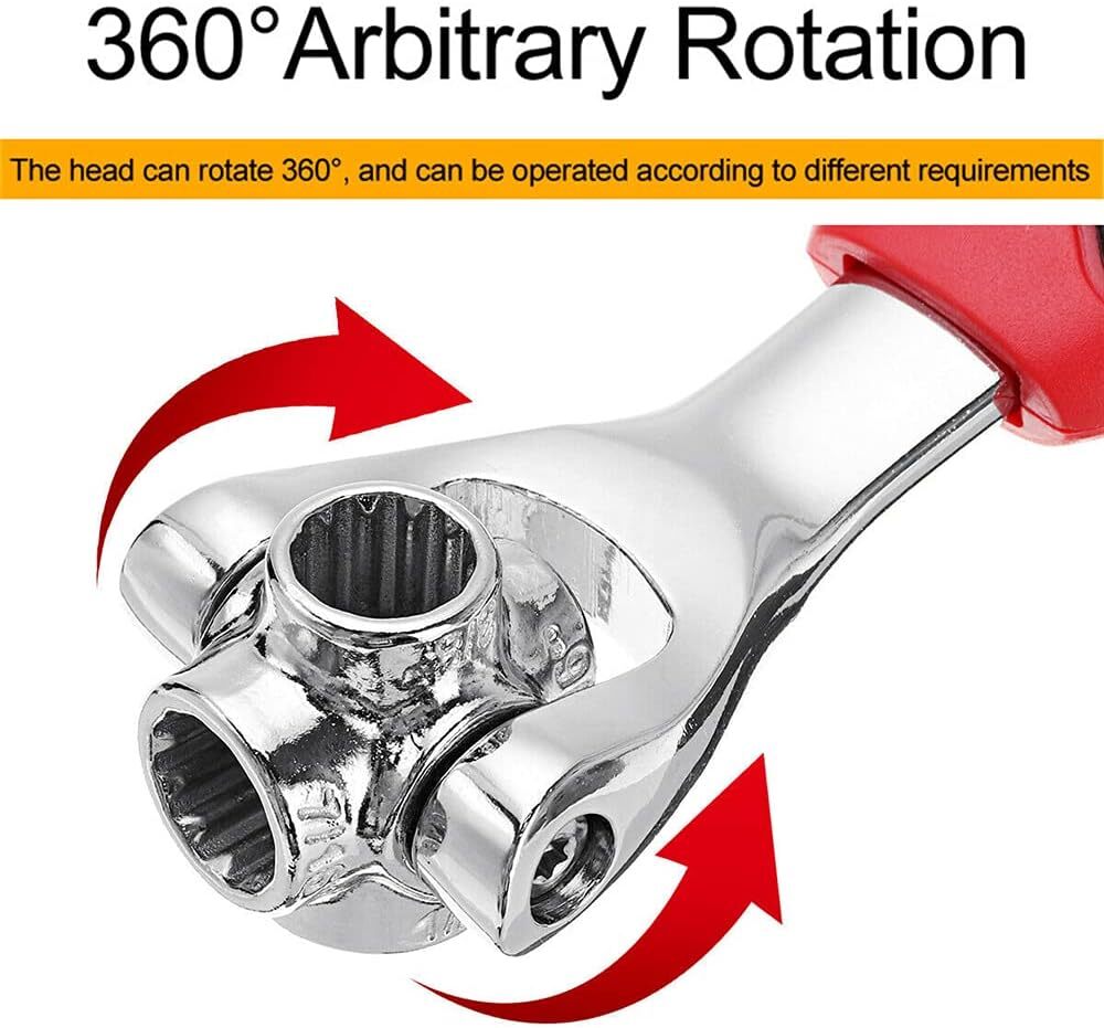 STK 万能レンチ ラチェットレンチ ソケットレンチ 360度回転 自転車 修理ツール 多機能レンチ (8in1（8-21磁気あり）)_画像4