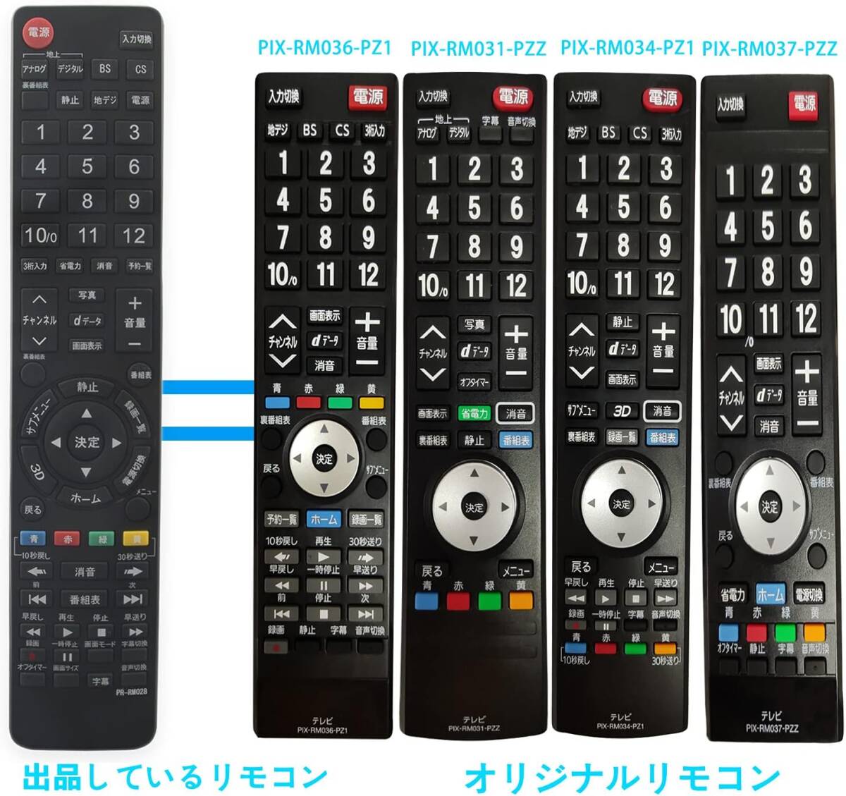AULCMEET液晶テレビ用リモコン fit for PRODIA ピクセラPIX-RM024-PA1 PIX-RM028-PA1 PIX-RM033-PZ1 PIX-RM036-PZ1 PIX-RM031-PZZの画像5