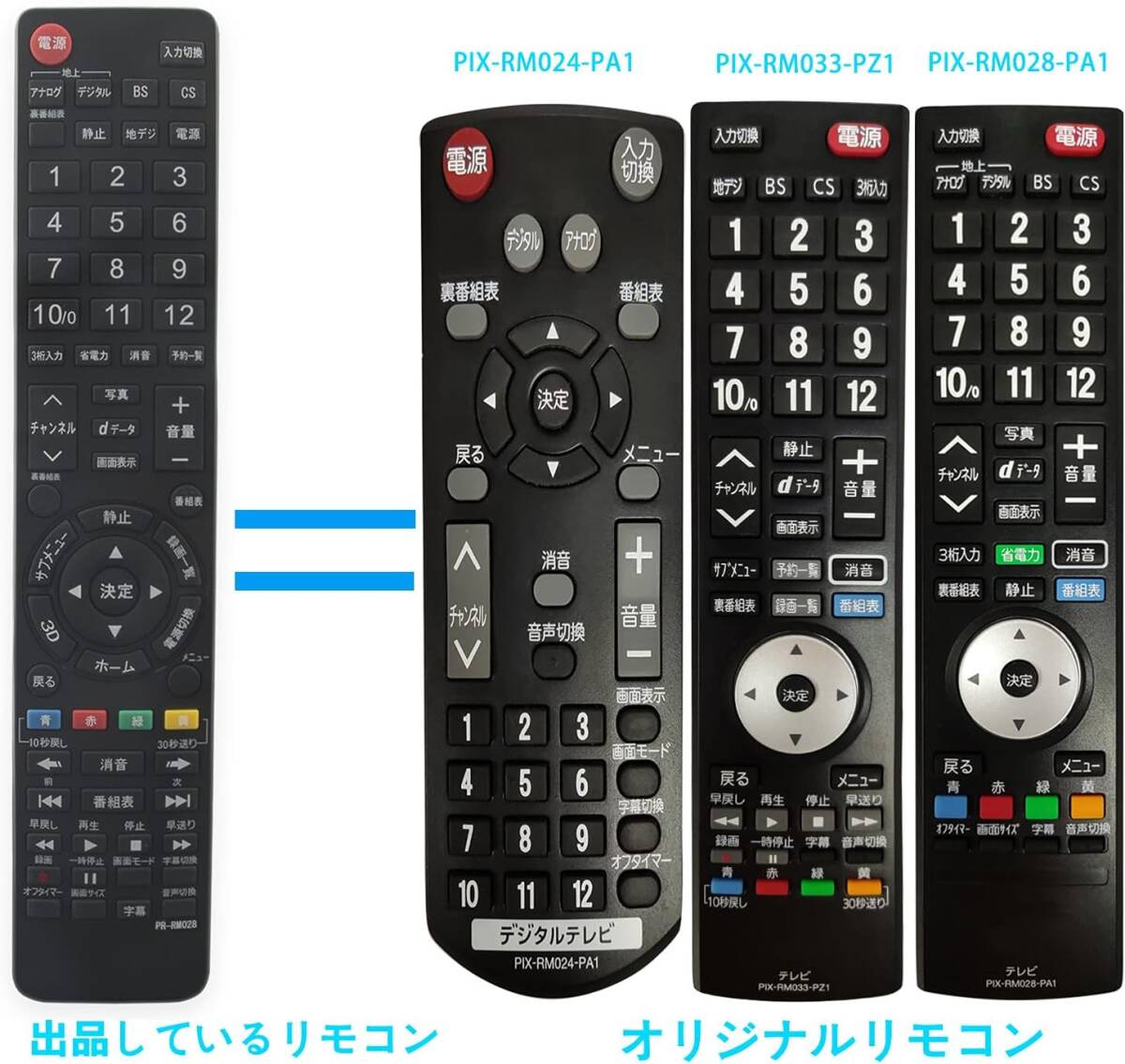 AULCMEET液晶テレビ用リモコン fit for PRODIA ピクセラPIX-RM024-PA1 PIX-RM028-PA1 PIX-RM033-PZ1 PIX-RM036-PZ1 PIX-RM031-PZZの画像4