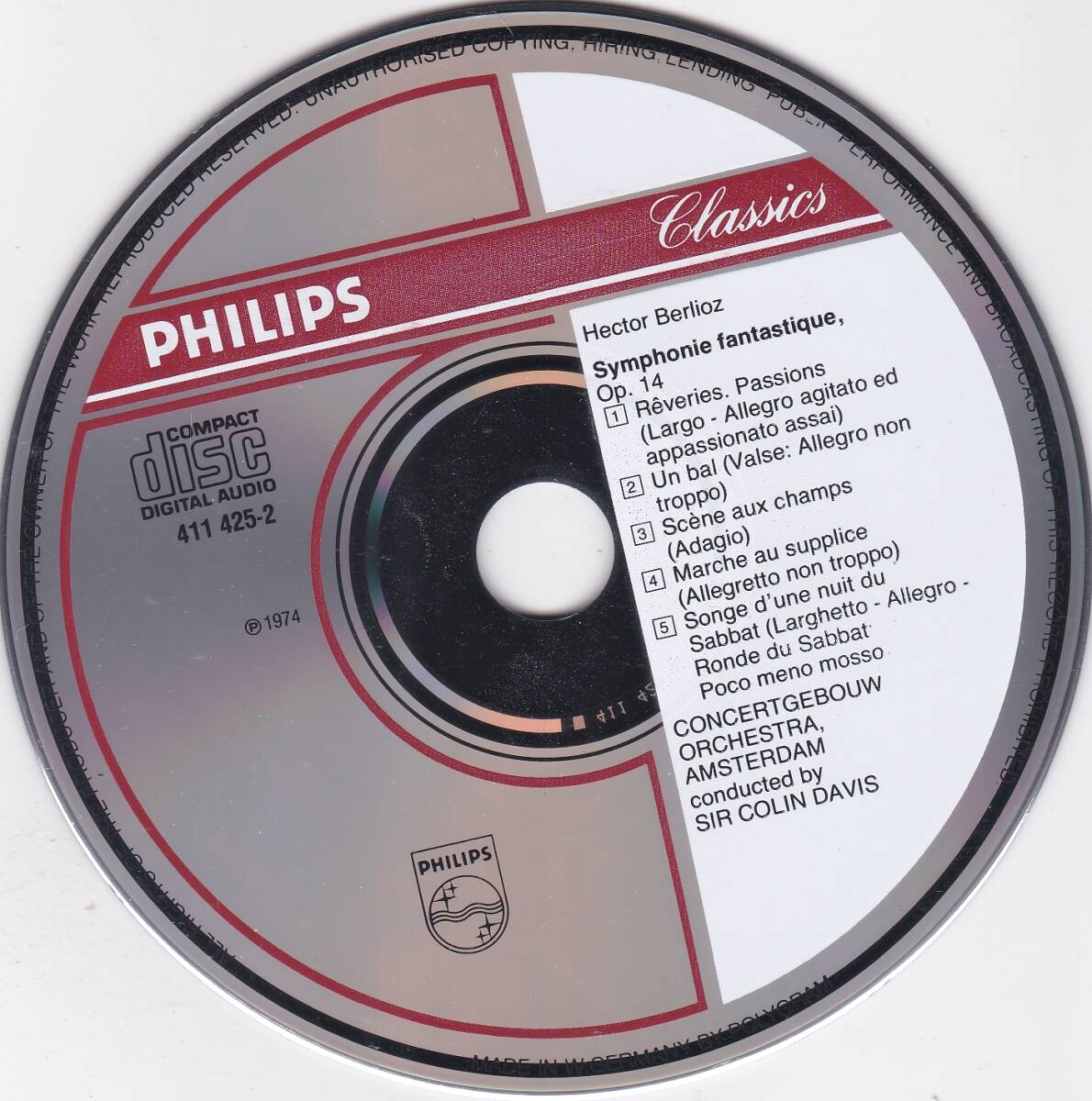 ♪PHILIPS西独盤♪デイヴィス ベルリオーズ 幻想交響曲 長帯、日本語解説 Made In W,Germany By PDOの画像3