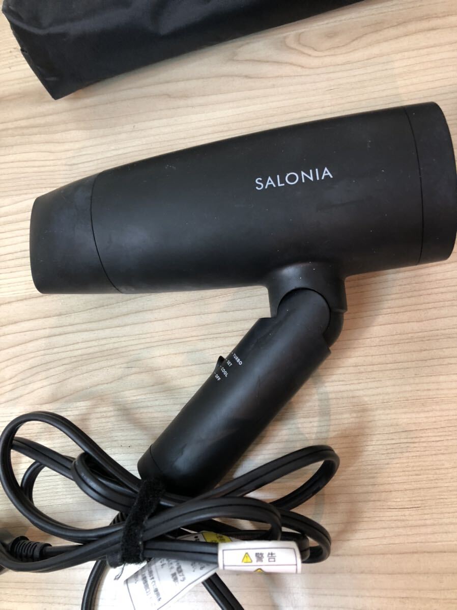 ◯ サロニア SALONIA ドライヤー ストレート アイロン コテ ヘアアイロンなど4点セット 専用耐熱ポーチ付き 通電確認済みの画像2