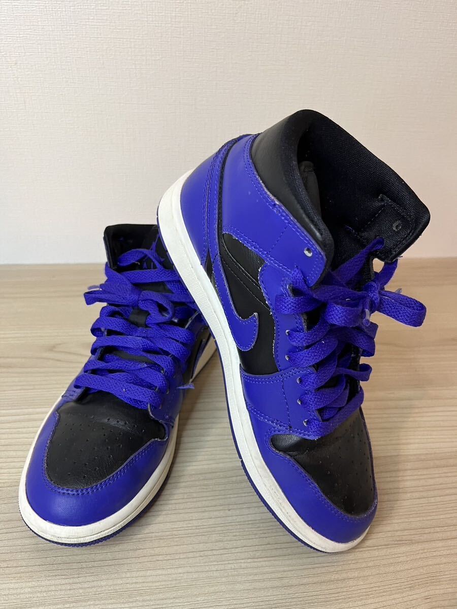 ○Nike Air Jordan 1 Mid Purple and Black 24.5cm us6.5 パープル 紫 の画像1