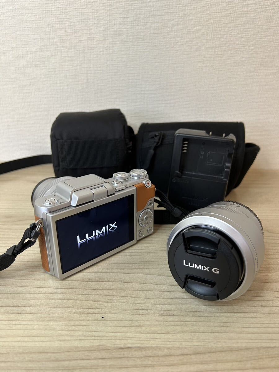 ○Panasonic LUMIX DMC-GF7 ミラーレス一眼カメラ レンズ H-FS35100 通電確認済みの画像1