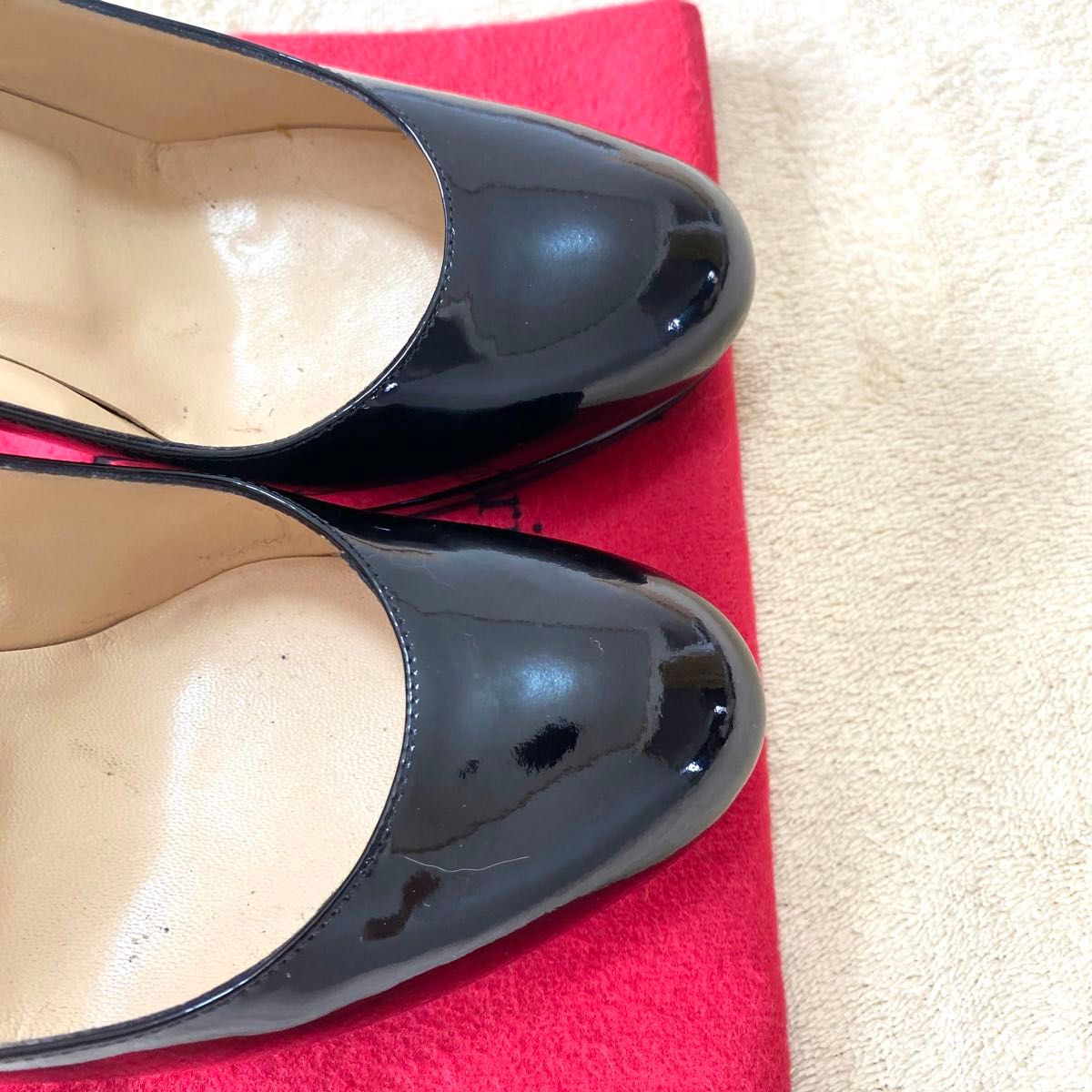 【美品】クリスチャンルブタン パテントレザー パンプス 35.5  高さ120 Christian Louboutin ハイヒール