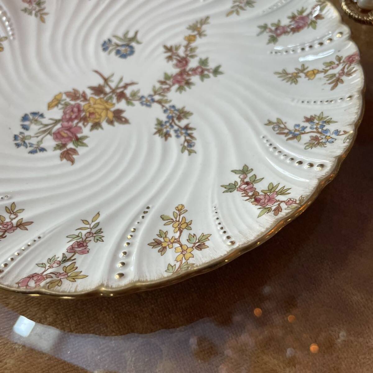 フランスアンティーク　サルグミンヌ　デザート皿　Fデザートプレート　sarreguemines louisxv　ルイ15世様式　ロココ様式　食器_画像4