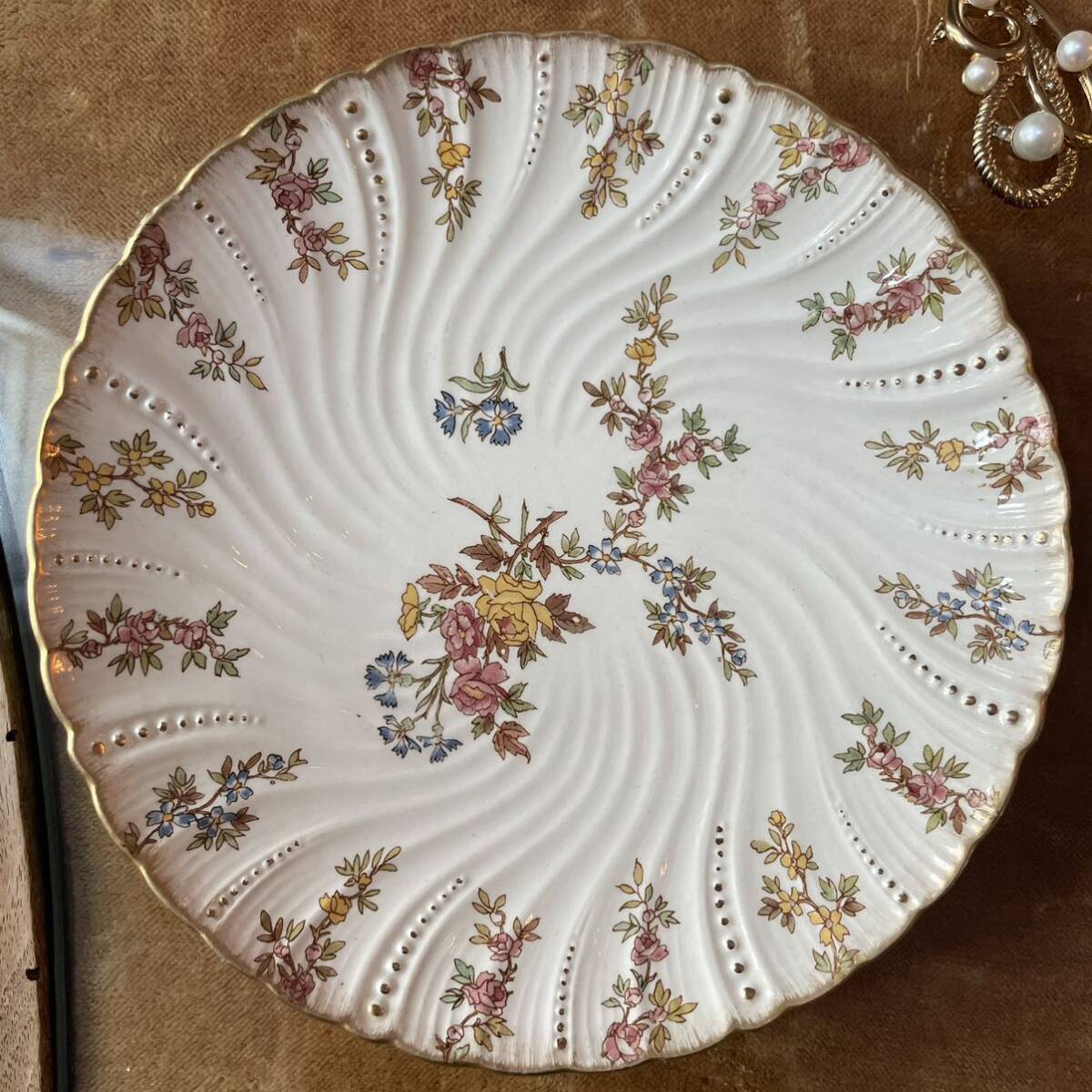 フランスアンティーク　サルグミンヌ　デザート皿　Fデザートプレート　sarreguemines louisxv　ルイ15世様式　ロココ様式　食器_画像6