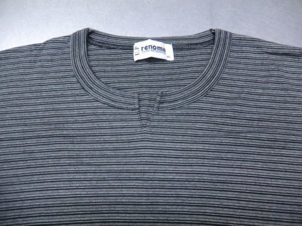 H05 新品/ 4L /特大 renoma レノマ 半袖Tシャツ カットソー ヘンリーネックシャツ 大きいサイズ タグなし自宅保存_画像2