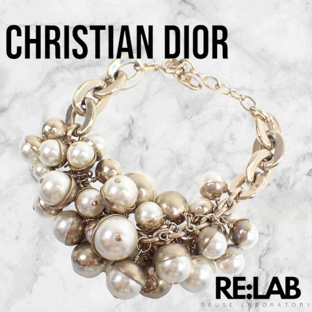 ★1円スタート★ ディオール パール ブレスレット ゴールド 20cm Christian Dior レディース ドレス パーティー 冠婚葬祭の画像2