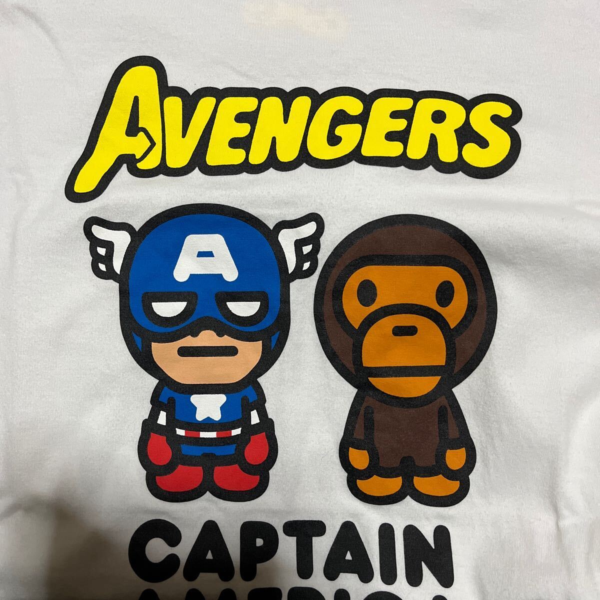 A BATHING APE BAPE KAWS MARVEL COMICS CAPTAIN AMERICAN キャプテンアメリカン BABY MILO tee tシャツ L ベビーマイロ AVENGERの画像8