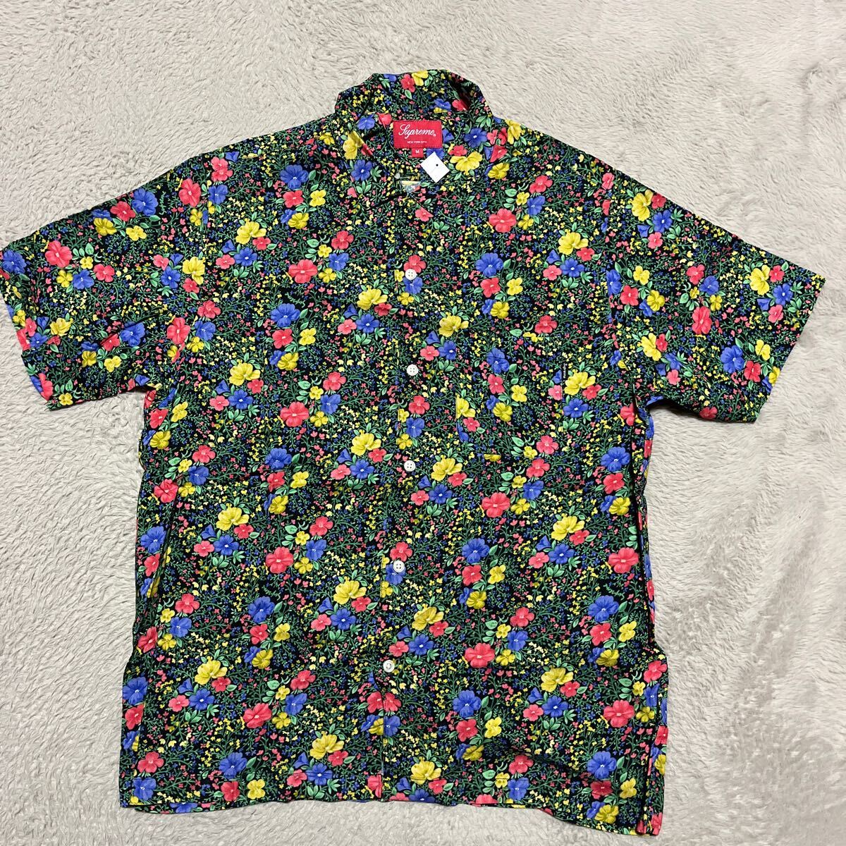  19ss Supreme Floral Rayon flower 半袖シャツ レーヨン 花 Pocket シャツ Tシャツ Mの画像1