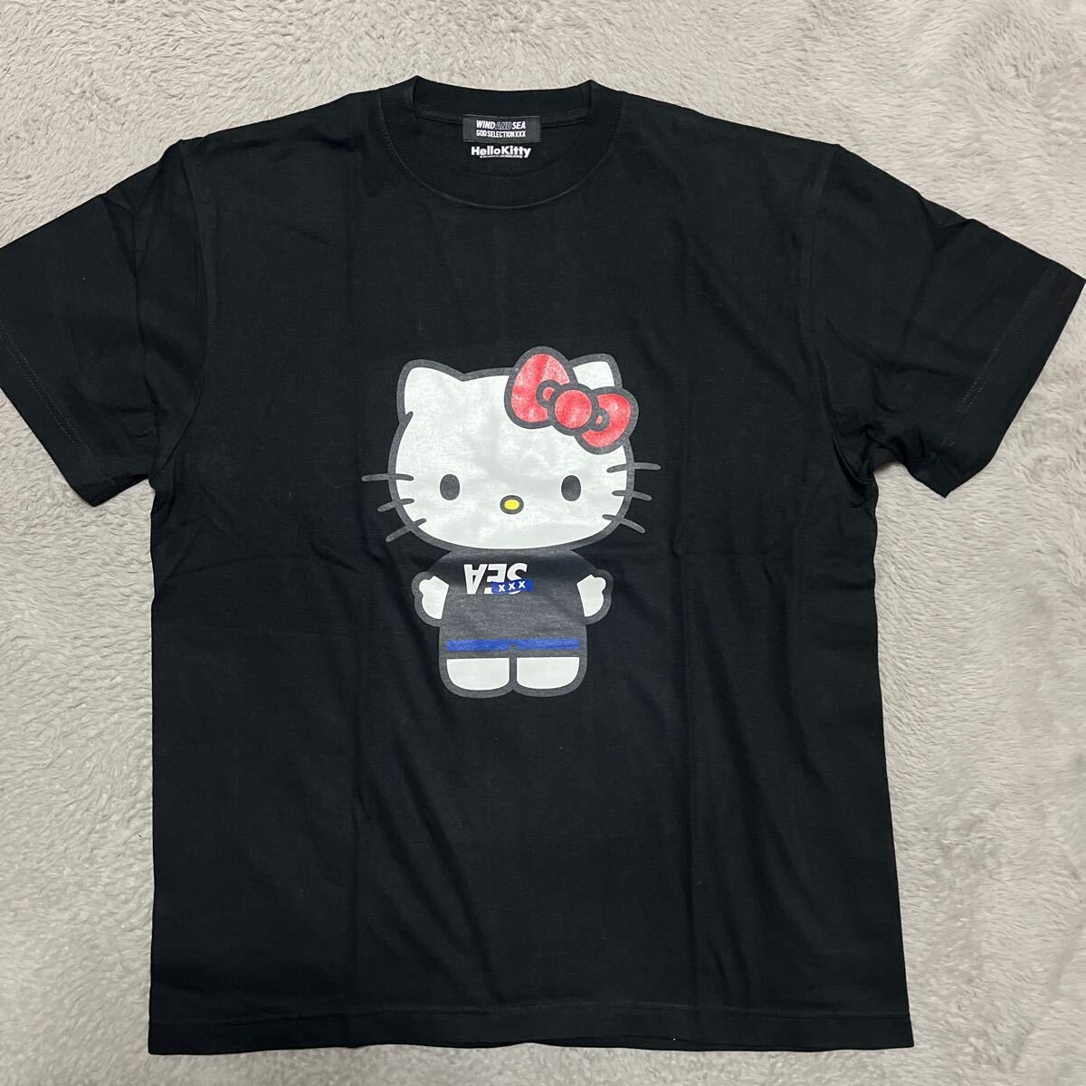 新品未使用 WIND AND SEA GOD SELECTION XXX HELLO KITTY キティちゃん tee tシャツ 黒 ブラック  M Sanrio の画像2