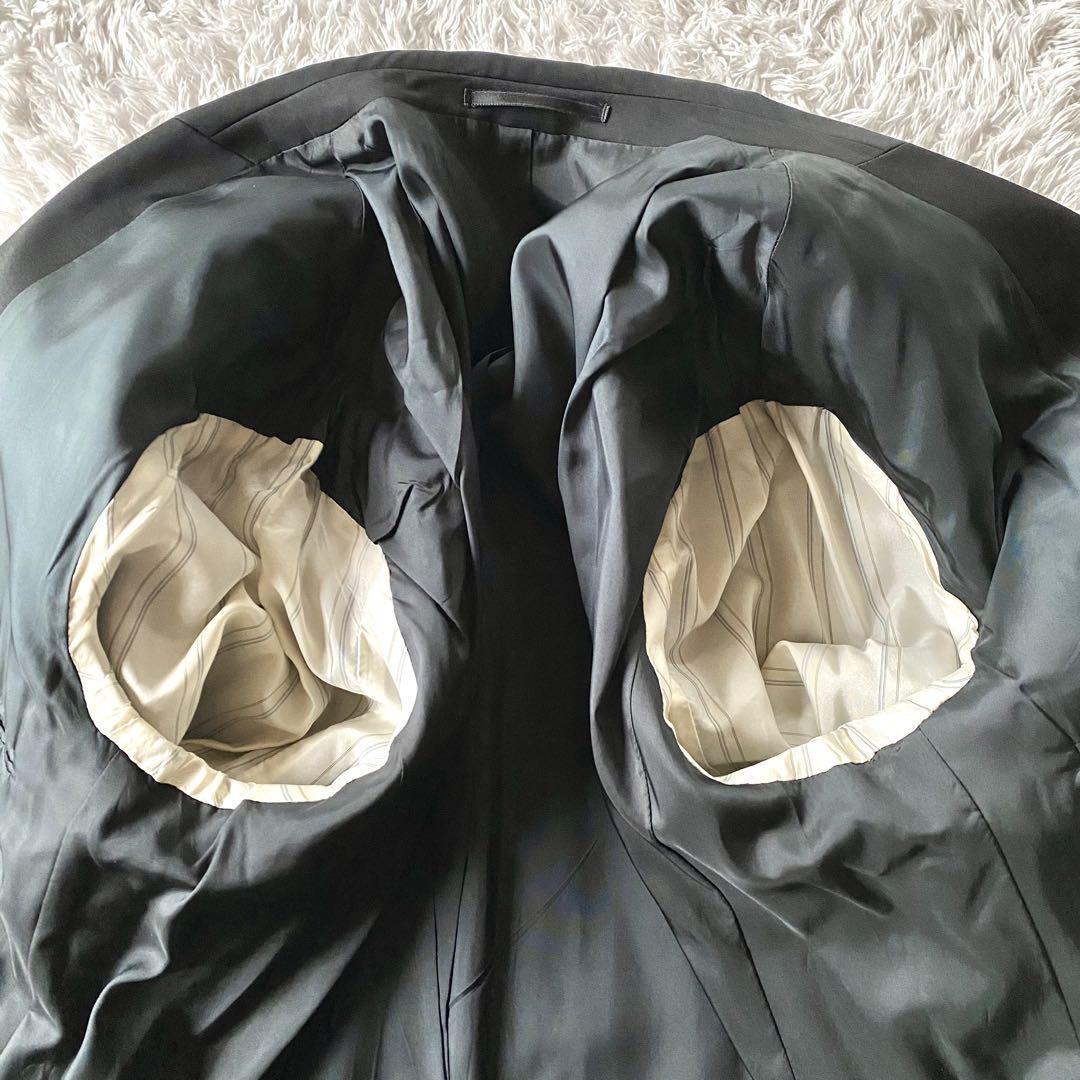 希少サイズXL/美品 ●HUGO BOSS ヒューゴボス ビジネス スーツ セットアップ テーラードジャケット アウター パンツ 50 黒 ブラック メンズの画像6