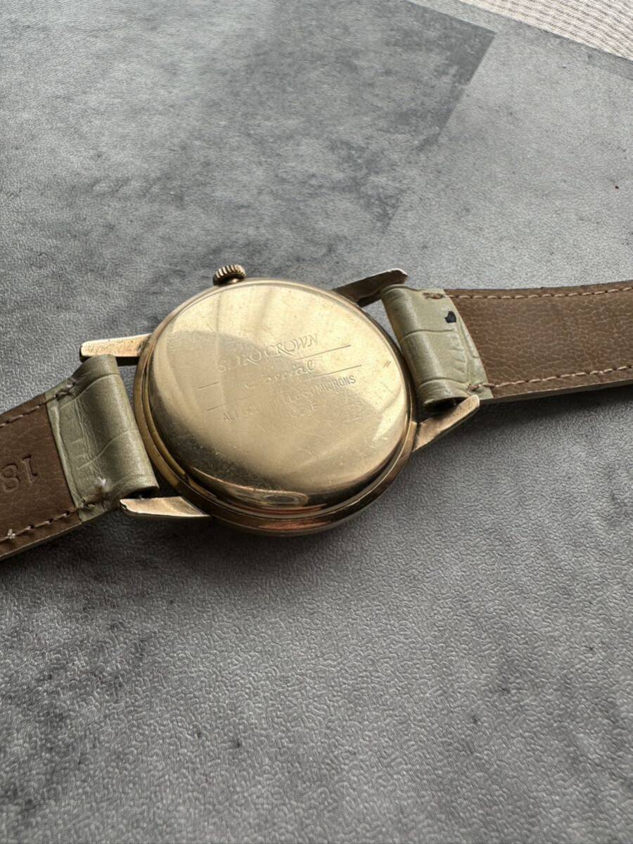 SEIKO CROWN セイコー クラウン 15002E 21石 14K GOLD FILLED 金張り 紳士用 手巻き時計 ビンテージ アンティーク 稼働品の画像3