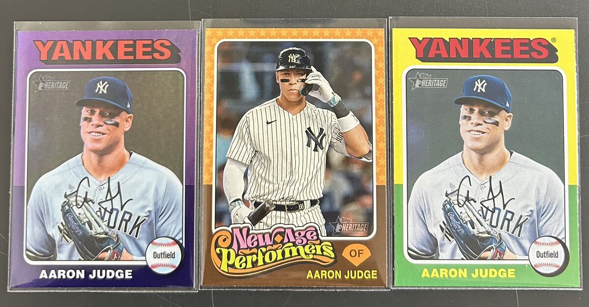 2024 Topps Heritage MLB Aaron Judge Yankees Purple Refractor Base #282 New Age Performers NAP-15 3枚_画像1