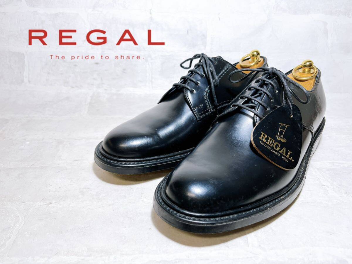 未使用】REGAL リーガル 上質 プレーントゥ ビジネスシューズ 黒 未使用】REGAL リーガル 上質 プレーントゥ ビジネスシューズ 黒