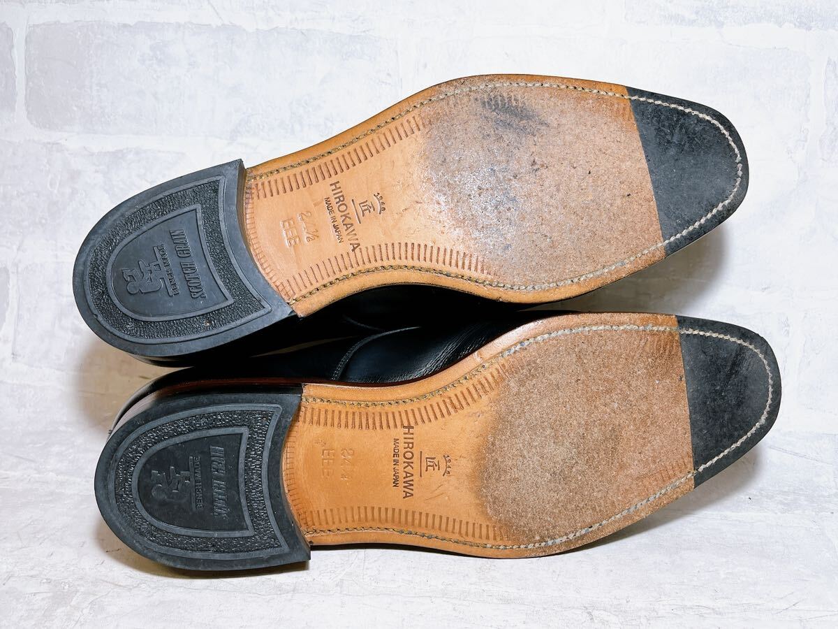 【極美品】スコッチグレイン 高級ライン 匠シリーズ ダブルモンク グッドイヤー製法 黒 24.5EEEcm 高級紳士靴