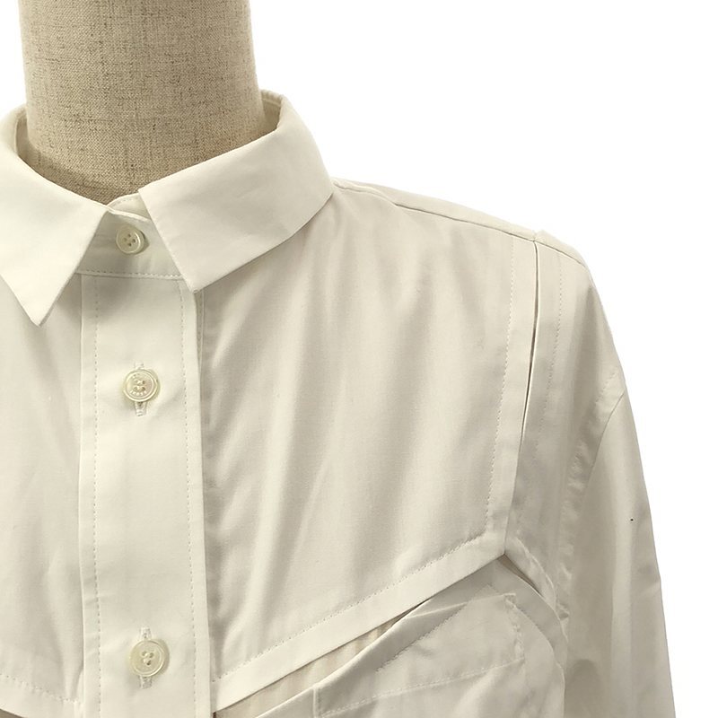 sacai / サカイ | Cotton Poplin Shirt 切替 ビスチェディテールシャツ ブラウス | 1 | ホワイト | レディース_画像2
