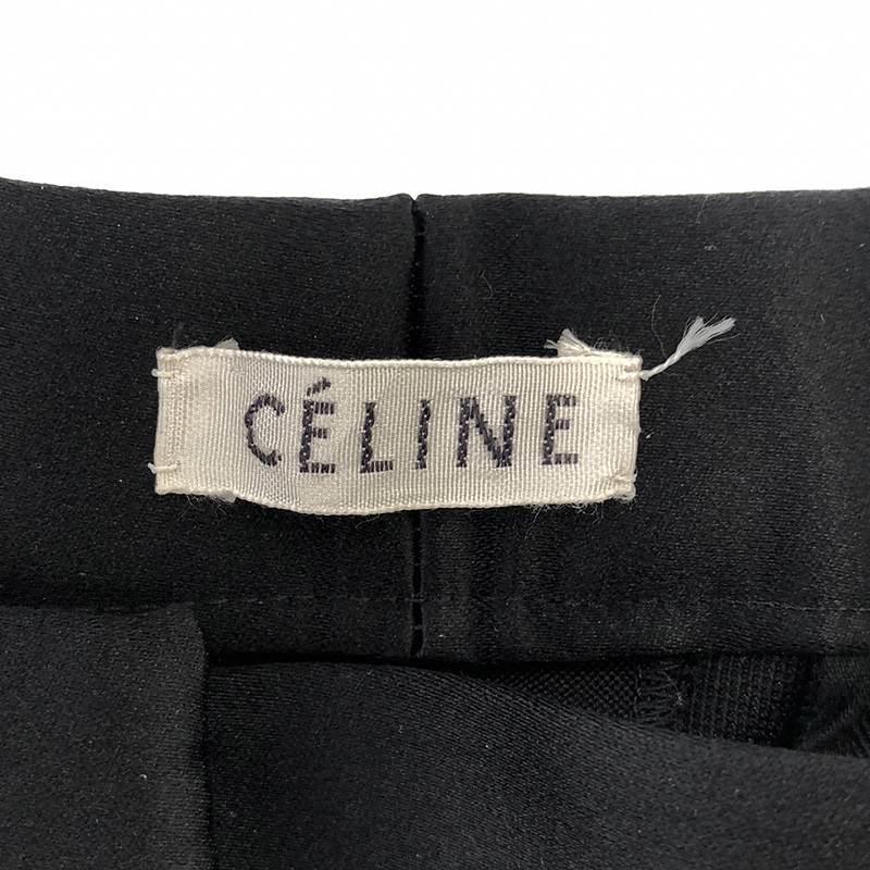 【美品】 CELINE / セリーヌ | フィービー期 センタープレス ウールテーパードパンツ | 42 | ブラック | レディース_画像6