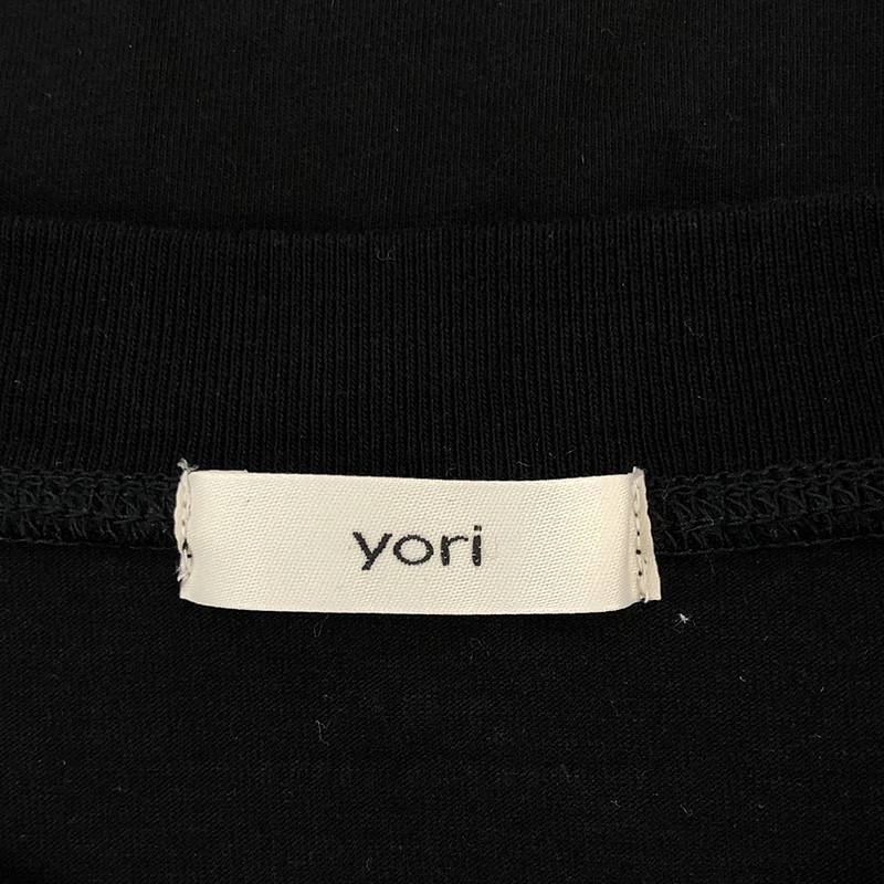 yori / ヨリ | ヘムフリル ワイドTシャツ | F | ブラック | レディース_画像4