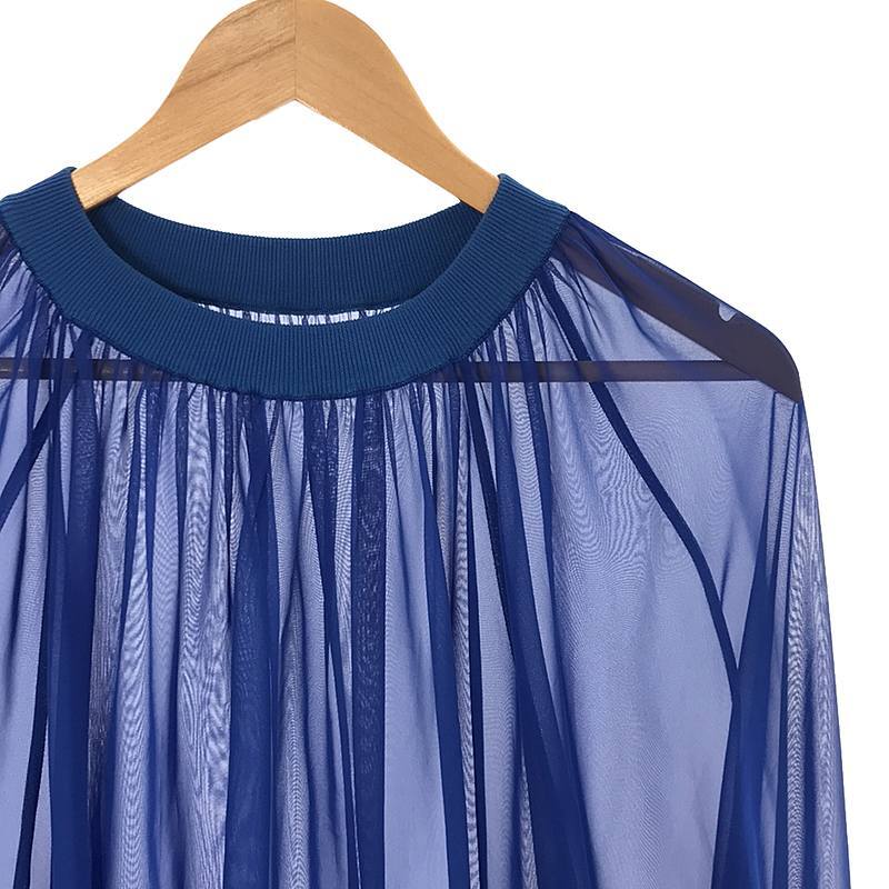 [ beautiful goods ] HYKE / high k| 2021SS |gya The - over sia- blouse | 1 | blue | lady's 