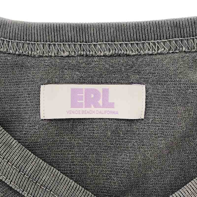 ERL / イーアールエル | ヴィンテージ加工 プリント フットボール Tシャツ | チャコールグレー | メンズの画像5