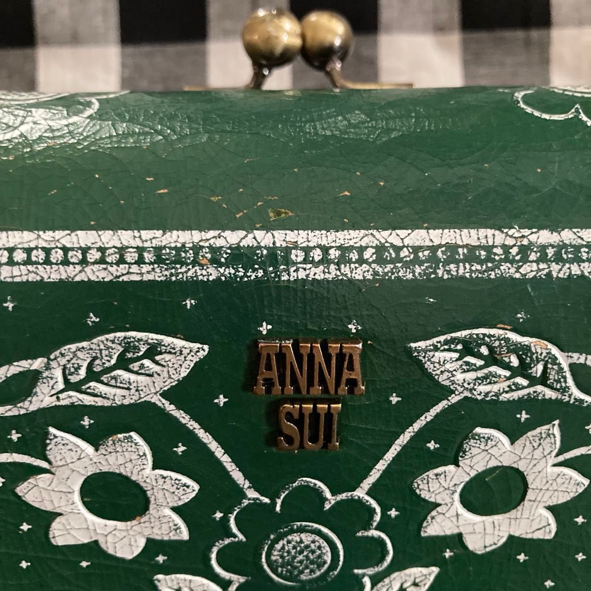 ANNA SUI アナスイ グリーンがま口長財布