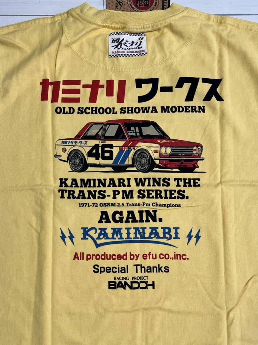 カミナリモータース 半袖Tシャツ M ブルーバード 510 KMT-63 カスタードイエロー 新品デッドストック_画像4