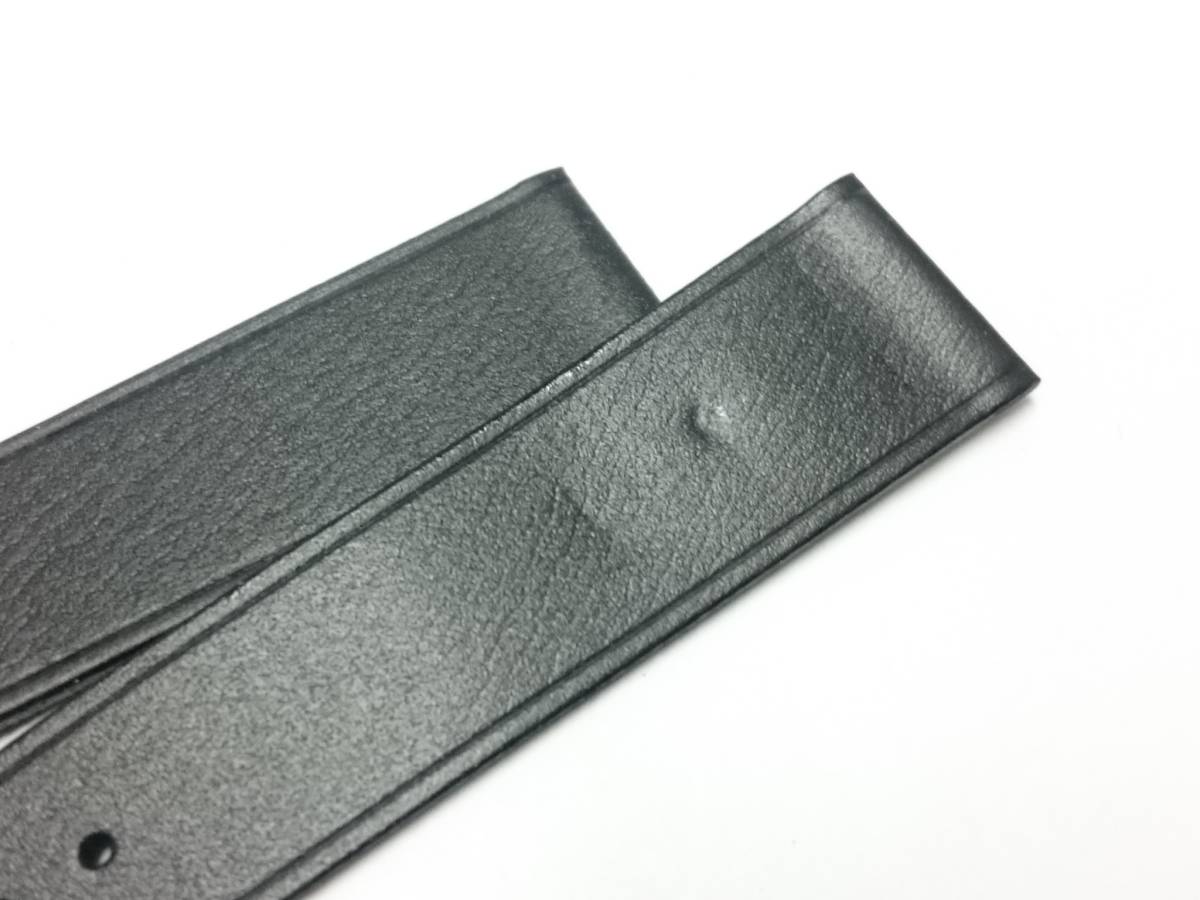 [18mm] ビンテージ レザーベルト 耐水ダイバータイプ 黒 銀色尾錠の画像5