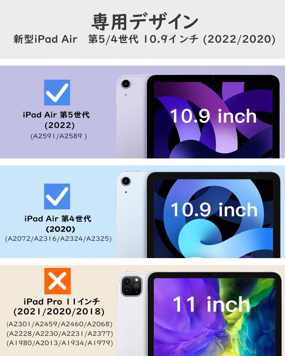 【在庫セール】Air 第5世代/第4世代 iPad カバー iPad PUレーザー 開閉式 iPad 三つ折り iPad スタンド_画像10