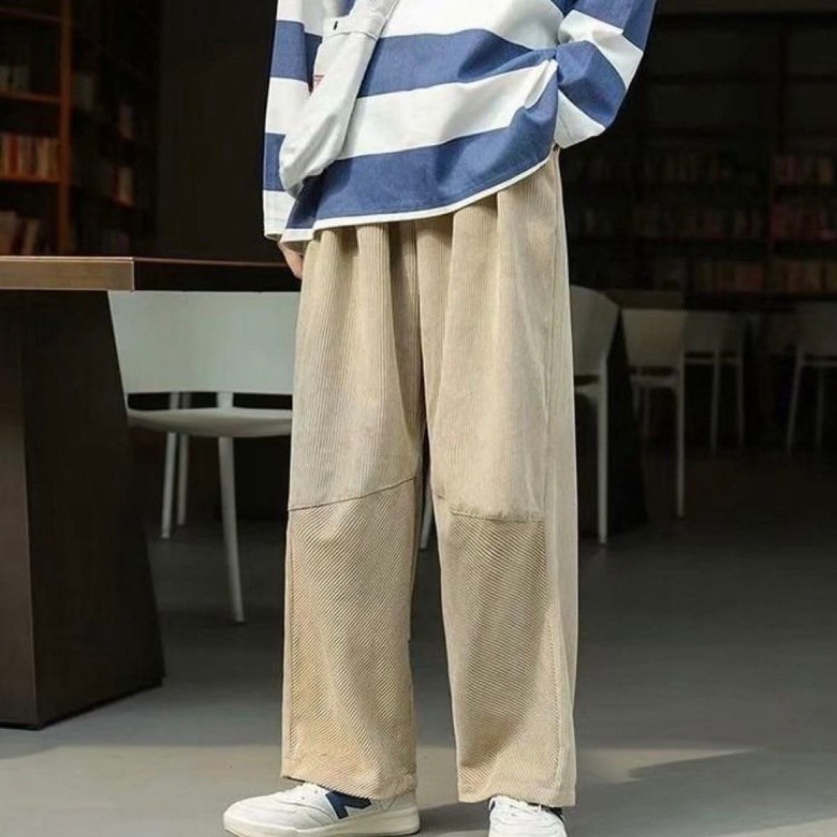 コーデュロイ ワイド パンツ ダンス シンプル ストリート ズボン メンズ 韓国 イージーパンツ カジュアル ボトムス 