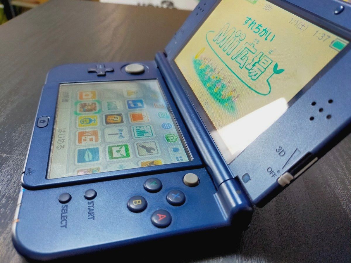 New3DSLL メタリックブルー 下画面IPS液晶  【動作保証美品】【バッテリー新品】