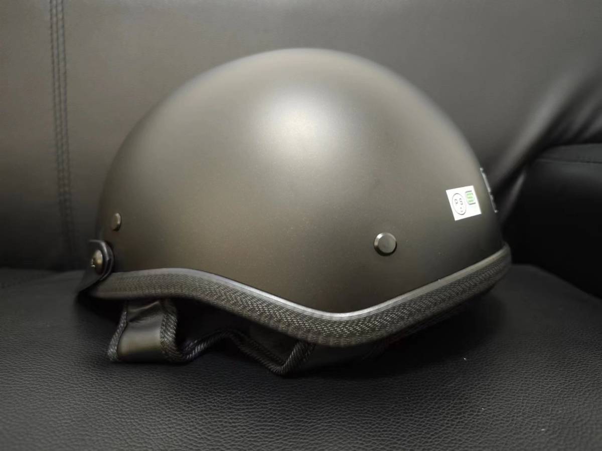 バイクヘルメット 夏用大人気 ハーフヘルメット 半帽ヘルメットM-XXL サイズ選択可能 艶消し黒-XXLの画像6