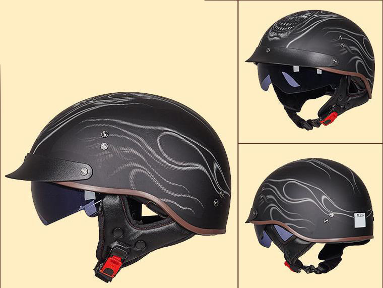 新品 ハーフヘルメット 内蔵ゴーグル 12色 半帽ヘルメット 男女兼用 バイクヘルメット 半キャップ ヘルメット Ｍ-XXL選択可 J-XLの画像2