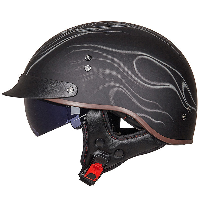新品 ハーフヘルメット 内蔵ゴーグル 12色 半帽ヘルメット 男女兼用 バイクヘルメット 半キャップ ヘルメット Ｍ-XXL選択可 J-Lの画像1