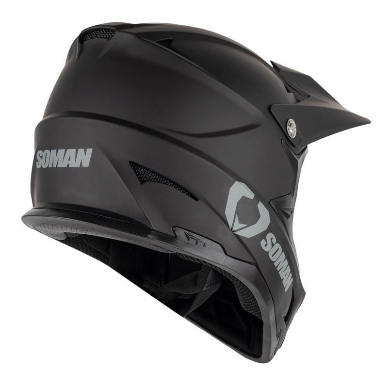 オフロードヘルメット SOMAN M9 バイクヘルメット ダートバイク クロスカントリー ヘルメット 8色-マットブラック-サイズ：Ｓ_画像2