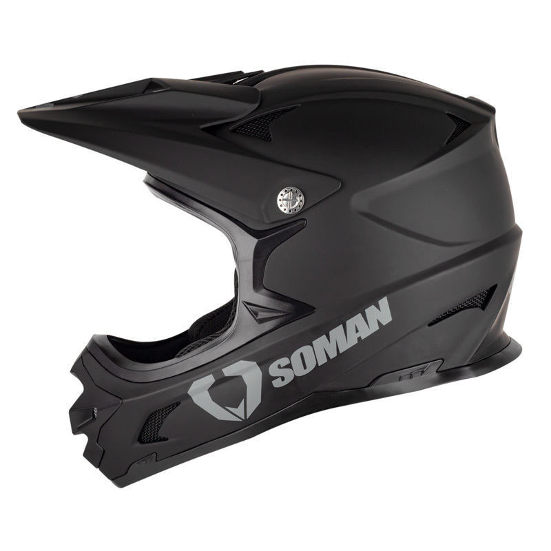 オフロードヘルメット SOMAN M9 バイクヘルメット ダートバイク クロスカントリー ヘルメット 8色-マットブラック-サイズ：Ｓ_画像1