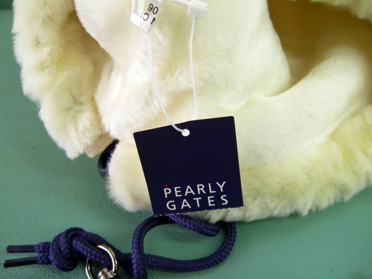 新品 タグ付き PEARLY GATES パーリーゲイツ ヘッドカバー アイアンカバー ホワイト クリーム ボア キレイですの画像4