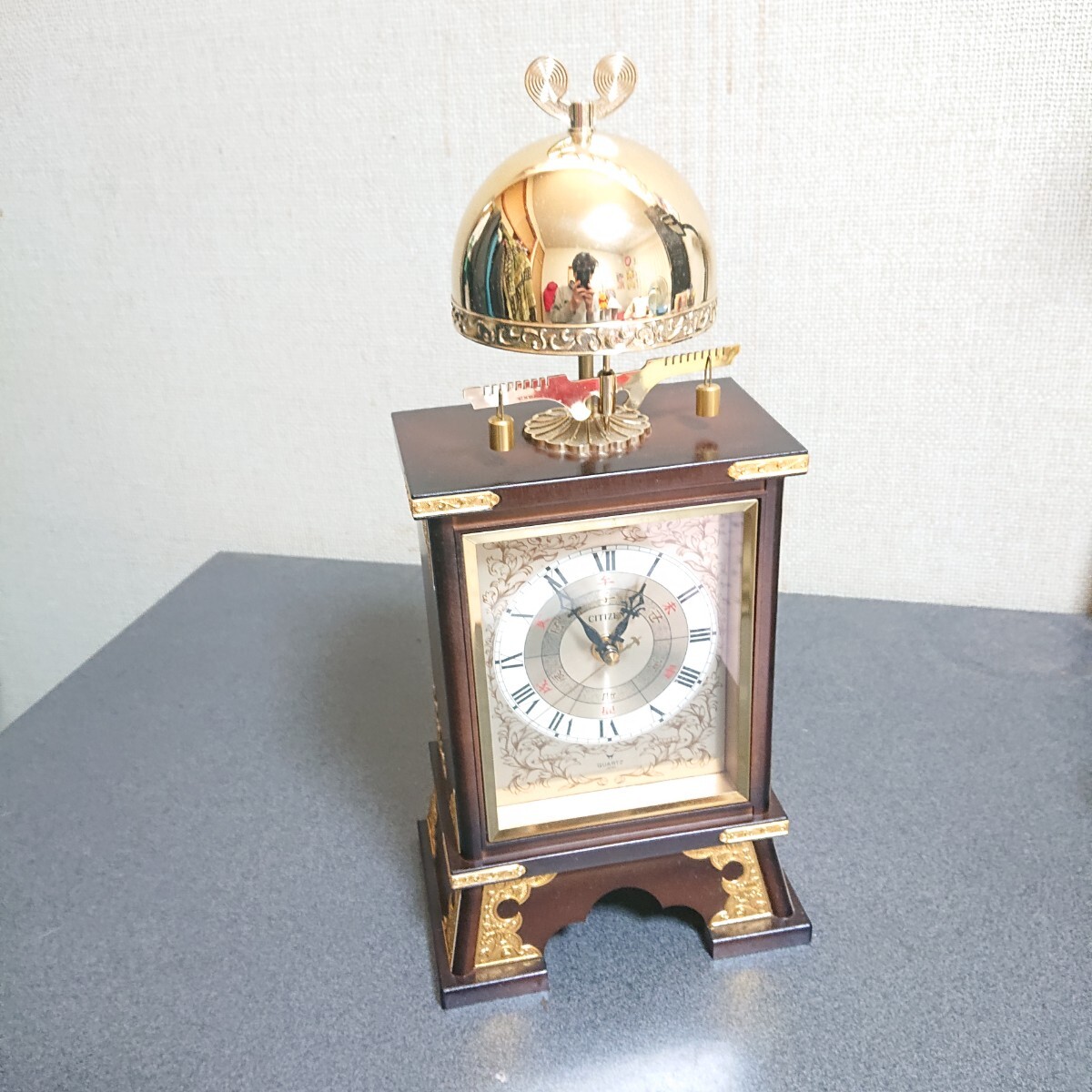 CITIZEN シチズン 綺麗な大名時計 干支文字盤 和時計 置き時計 水晶時計 昭和レトロ インテリア 動作確認済 アンティーク QUARTZの画像1