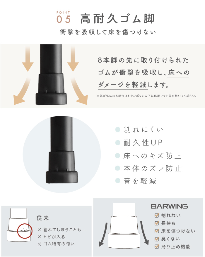 ★1台限定★ トランポリン 8本脚 静音 耐荷重150kg 102cm トランポリン 大きい 折りたたみ 子供用 大人用 ダイエット クッション BW-TPNの画像10