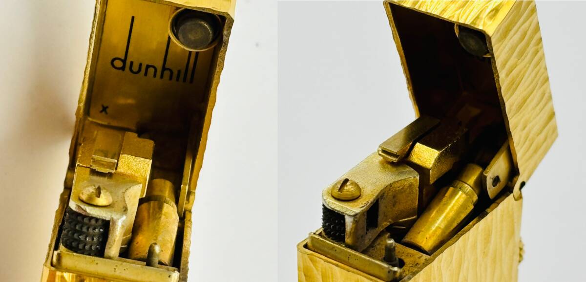 【6873】　★1円スタート　ダンヒル　dunhill　スイス製　ゴールドカラー　USRE24163　ライター　着火確認_画像10