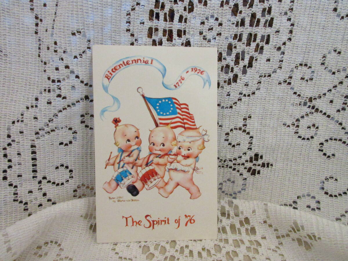 USA made Vintage picture postcard postcard kewpie doll Chan futoshi hand drum America star article flag pipe . country 200 anniversary commemoration rose O'Neill 