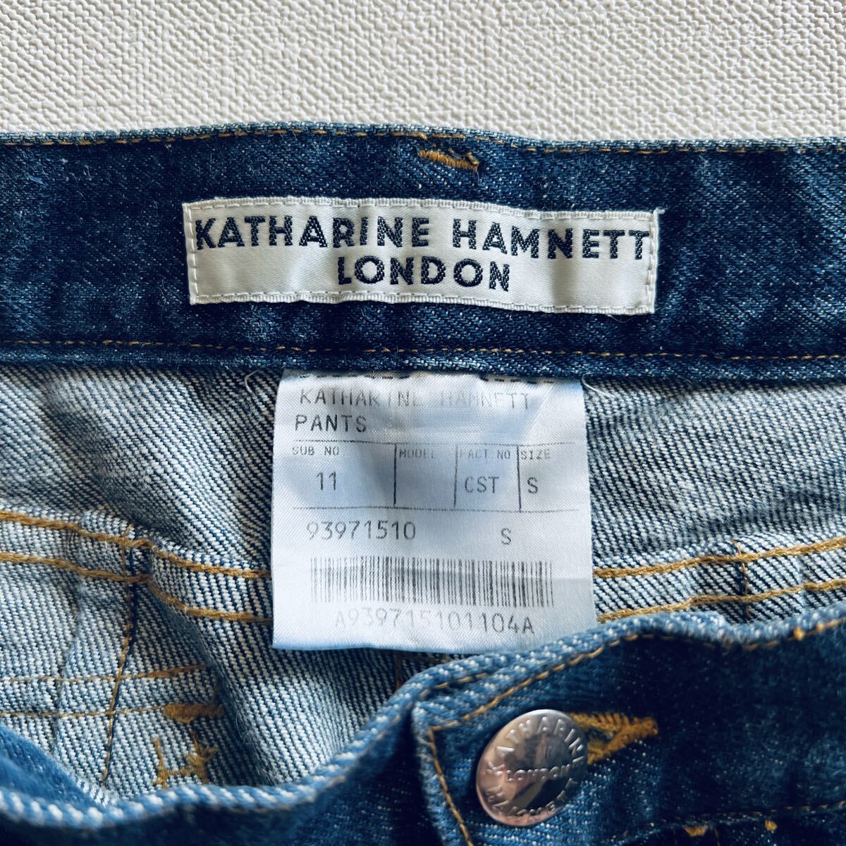 希少KATHARINE HAMNETT LONDON/キャサリンハムネットアーカイブパッチワークブーツカットデニムパンツ y2k フレア ジーンズジーパン _画像9